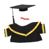 Amosfun Handmade Graduation Bear Outfit Set Cap Shawl and Scroll Plush Stuffed Animal Costume for Celebrating Academic Achievements view 1