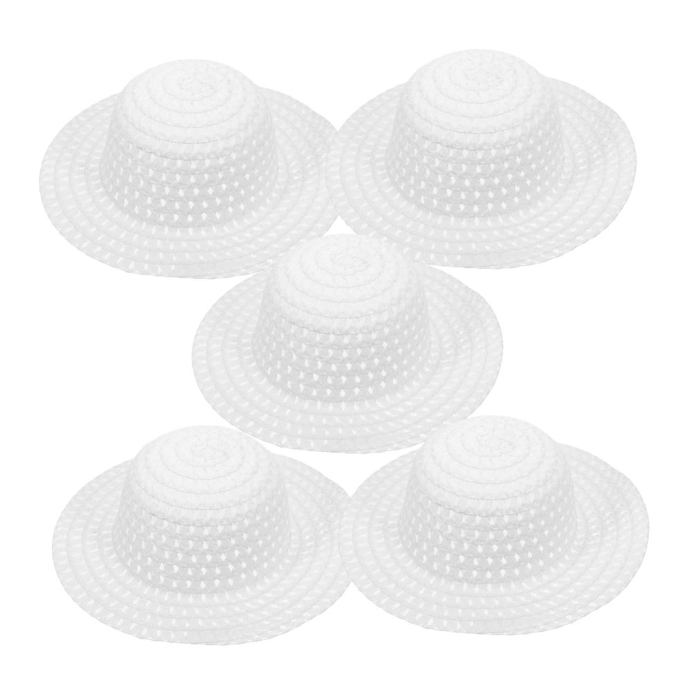 ABOOFAN 5pcs DIY Straw Hats Set for Kids Blank Painting Craft Hats Fun Dress Up Accessories for Toddlers for Arts and Crafts Projects Birthday Parties and Outdoor Activities