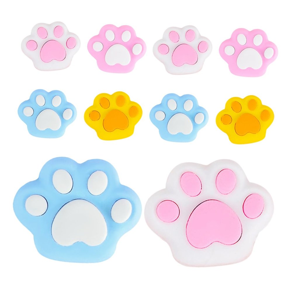 Angoily 10pcs Bulk Mini Erasers Cat Paw Shape Erasers for School Classroom Office Student Supply Portable