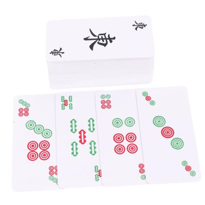 Hemoton 1Set Mahjong Playing Cards for Home and Party Entertainment Portable Chinese Tiles Game with Stable Material Use Design for Travel and Social Gatherings