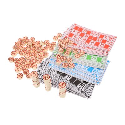 Hemoton Wooden Bingo Card Game Family Board Game Bingo Chess Toy Russian Logical Toy