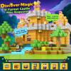 200PCS Magnetic Blocks - Build Mine Magnet World Forest Castle Set, Magnet Kids Building Toys for 3-5 5-7 8-12 Year Old Boys & Girls, STEM Sensory Montessori Construction Toys for Toddlers Gifts view 2