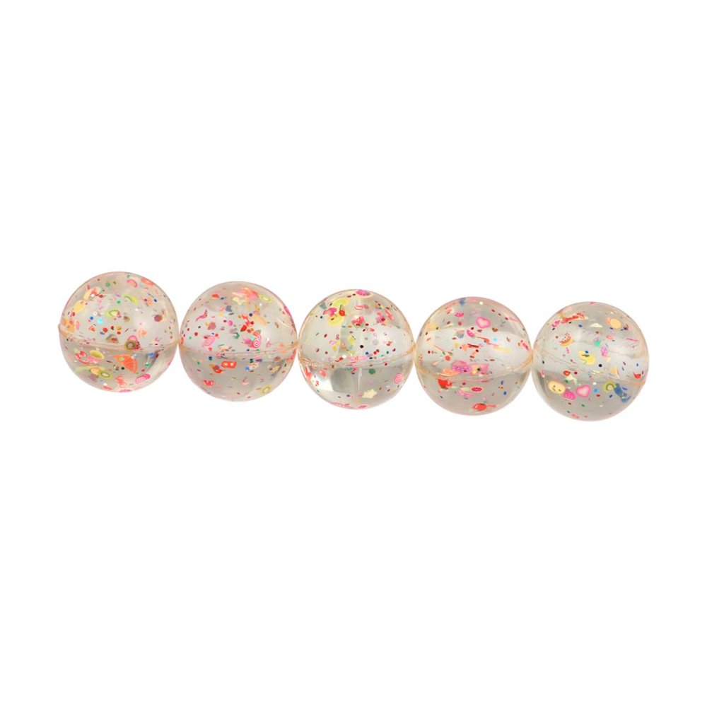HONMEET 5pcs Transparent Bouncy Fruit-Themed Boy Girl Cognitive Toy for Indoor and Safe Rubber Material for Boy Girl Learning and Fun Activities