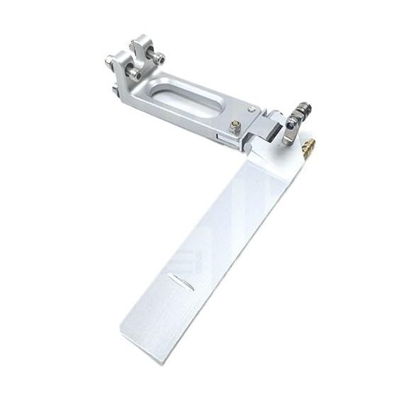 130mm CNC Machined Aluminum Suction Rudder with Stainless Steel Screws for RC Boat