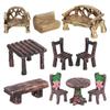VOSAREA 10pcs Miniature Garden Furniture Ornaments Resin Tables Chairs for Dollhouse Accessories Landscape Decorations Rustic Charm Easy to Use and Lightweight view 1