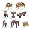 VOSAREA 10pcs Miniature Garden Furniture Ornaments Resin Tables Chairs for Dollhouse Accessories Landscape Decorations Rustic Charm Easy to Use and Lightweight view 2