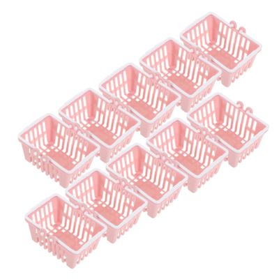 Toddmomy 10pcs Adorable Mini Shopping Basket for Boy Girl Macaron Miniature Baskets for Crafting Organizing Items and Home Decoration