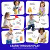 Pupu Pig Kids Cleaning Toy Set, Toddler Cleaning Set, Pretend Play Cleaning Toys with Handheld Vacuum That Really Works,Cleaning Supplies,Cleaning Cart for Kids Toddler Christmas Birthday Gift(Blue) view 3