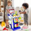 Pupu Pig Kids Cleaning Toy Set, Toddler Cleaning Set, Pretend Play Cleaning Toys with Handheld Vacuum That Really Works,Cleaning Supplies,Cleaning Cart for Kids Toddler Christmas Birthday Gift(Blue) view 4