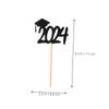 CORHAD 20pcs Graduation Cupcake Toppers Black Cap Picks for Graduation Party Decorations Dessert Picks for Treats No Assembly Required Smooth Touch Design view 2