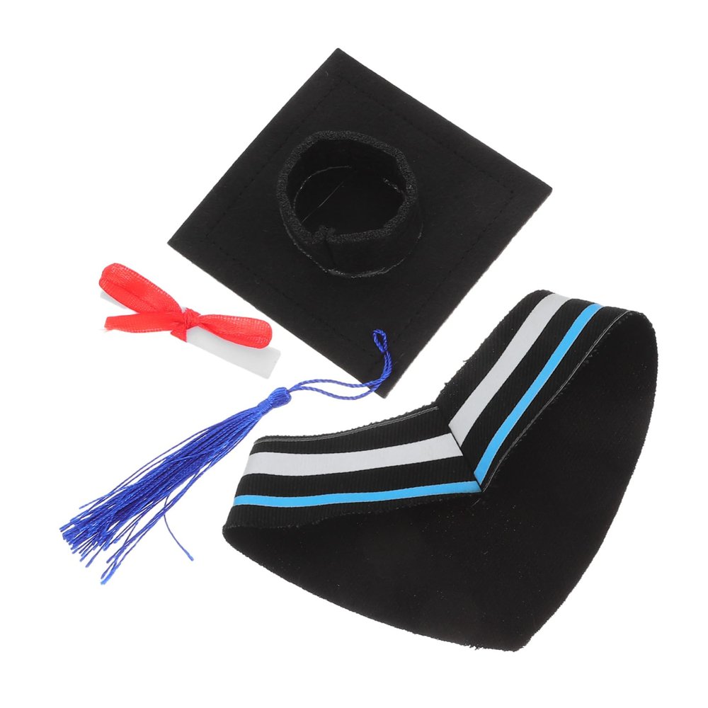 DOITOOL 1set Graduation Bear Doll Dress up Set Cap Scarf and Certificate Toy for Bachelor Master and Doctoral Celebrations Soft Graduation Attire