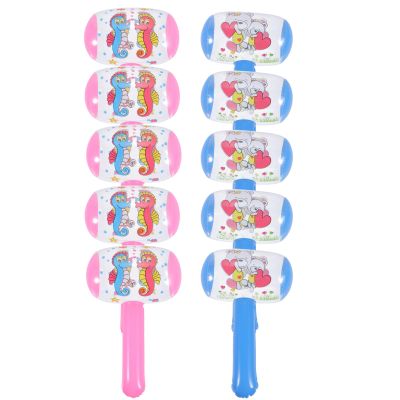 JOINPAYA 12pcs Inflatable Cartoon Hammer Toy with Bell Fun Party Accessory for Boys and Girls Birthday Pool and Beach Celebrations Safe Material for Luau Themes and Playroom Decor