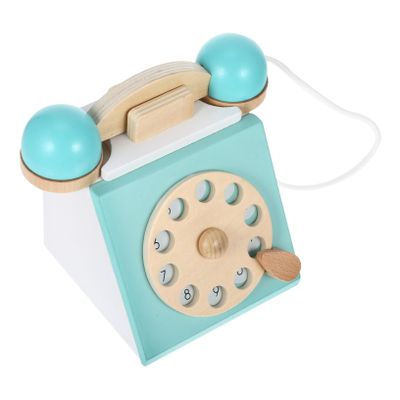 HANABASS Wooden Rotary Dial Telephone Toy Early Education Interactive Plaything for Boys and Girls Parent Bonding Safe and Material for Imaginative Play and Cognitive Development