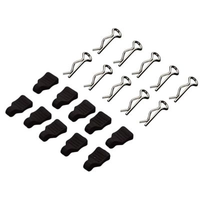 RC Car Parts Compatible with Axial for SCX10 for TRX-4 for MJX for Hyper Go 1/10 1/14 RC Car PartsMetal R-Type Car Shell Body Fixed Clips Pin with Tab(8pcs)