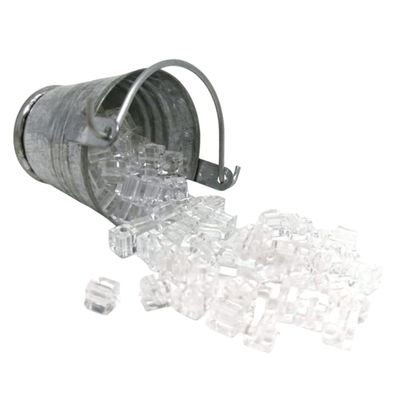 LALADEFIEE 1set Mini Ice Bucket Model Dollhouse Accessories Realistic Iron Pail Ice Cubes for Miniature Home Decor and Bar Accessories Early Learning Toy for Boys and Girls
