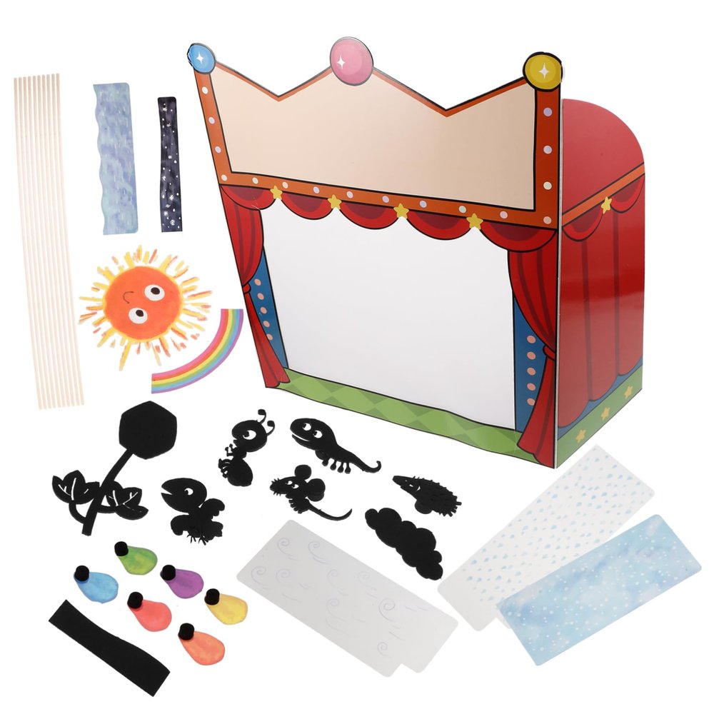 BESTonZON Shadow Puppet Theater Props Stage Platform Puppet Show Stage for Boys and Girls DIY Making Kit