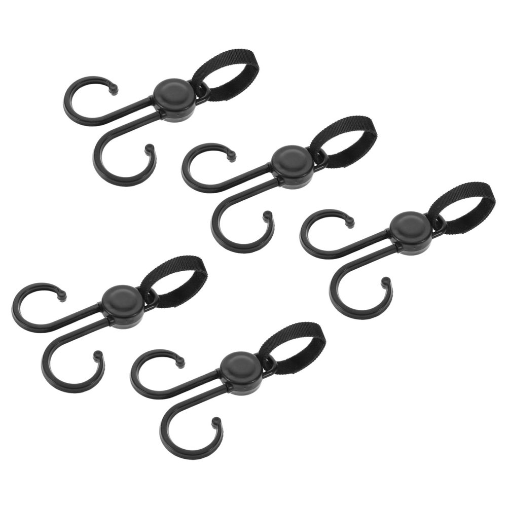 ABOOFAN 5pcs Universal Stroller Hooks Baby Bag Organizer Clip for Stroller Shopping Cart Wheelchair Hooks Plastic Easy Install