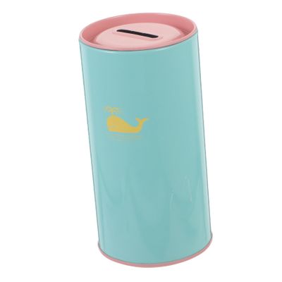 Abaodam Creative Boys and Girls Square Piggy Bank Cartoon Metal Coin Container for Boys and Girls Compact Money Saving Box Fun Design for Student and Saving Money