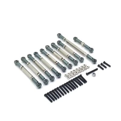 for MN D90 D91 D96 D99S for MN99S MN90 1/12 1/16 Tie Rod Steering Metal Linkage for Combo Kit RC Car Upgrade Accessories RC Car Parts(Titanium)