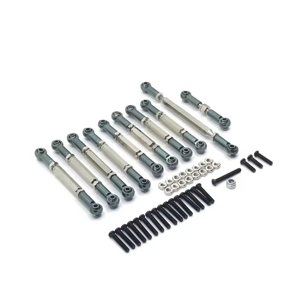 for MN D90 D91 D96 D99S for MN99S MN90 1/12 1/16 Tie Rod Steering Metal Linkage for Combo Kit RC Car Upgrade Accessories RC Car Parts(Titanium)