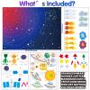 Solar System for Kids | Felt Wall Activities for Children | Montessori Space Planet Toys Game for Kids 3 4 5 6 7 8 40"x30" Felt Mat with 59 Figures Boy Girls Birthday Christmas Educational Gifts view 2