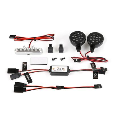 Ecoyin CNC LED Rear Tail Brake Side Spot Light Lamp for 1/5 Rc Car HPI ROVAN KM BAJA 5B 5SC Truck Parts (Silver)