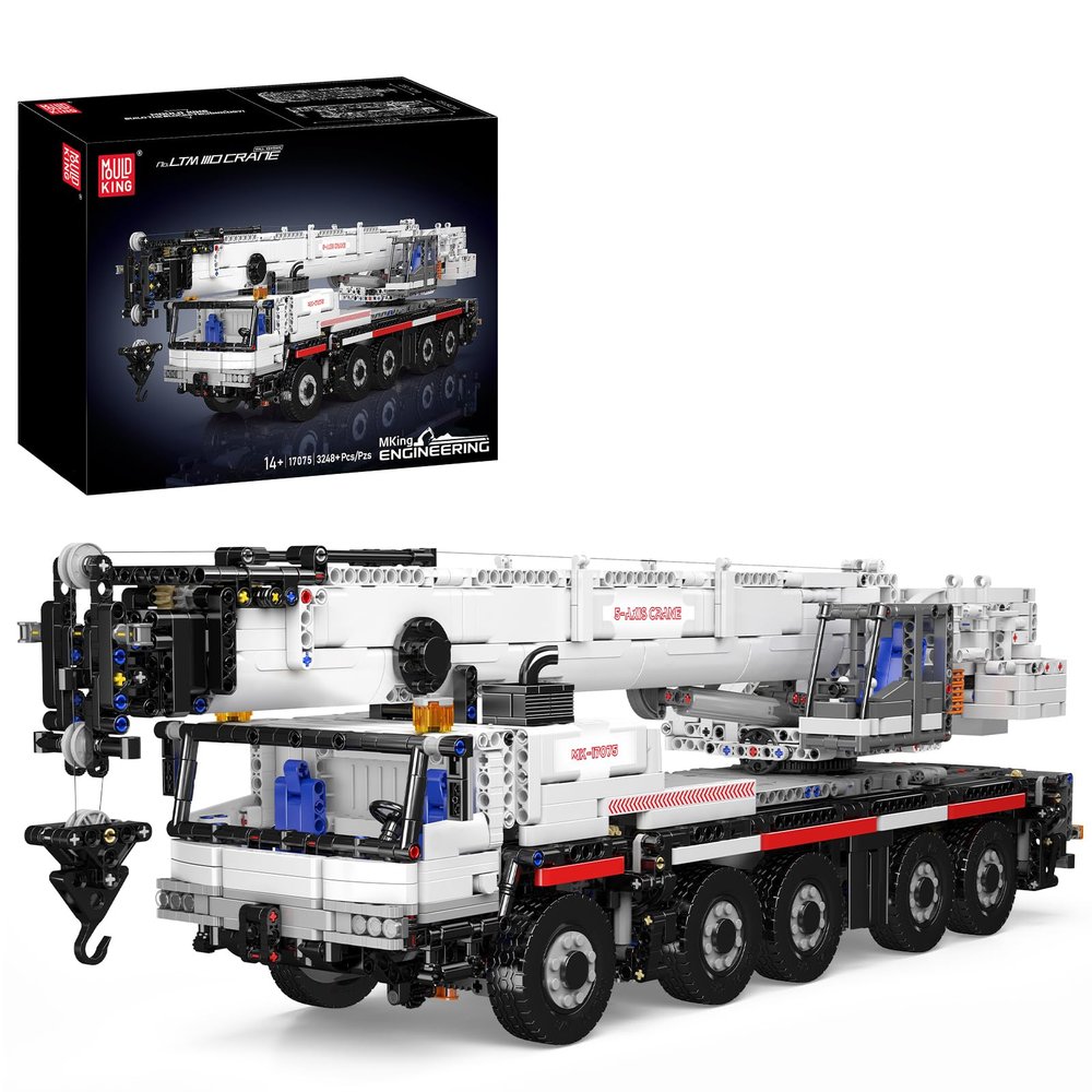 Mould King 17075 Crane Construction Set - Heavy-Duty Remote Control Truck Building Blocks for Adults, Realistic Engineering Toy with Motorized Functions, Creative Gift Collectors