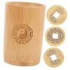 DECHOUS Bamboo Tube Hexagram Tool Divination Game Chinese Style Pot Buddhist Fortune-Telling Coin view 1
