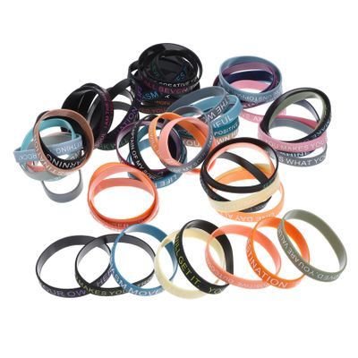 BESPORTBLE 100pcs Inspirational Wristbands Motivational Quotes Silicone Bracelets Wide Wristband Bracelets Elastic Silicone Bands Diy Bands Unisex