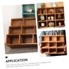 SOLUSTRE 9grid Crafts Display Stand Toy Model Display Rack Wood Shelf for Collections view 2