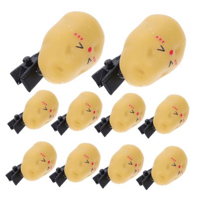 CALLARON 10pcs Potato Hair Clips Realistic Simulated Vegetable Hairpins Funny Decorations for Students and Daily Use