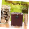 Abaodam Cute Wooden Money Bank Safe Storage Box for Coins Bills Boys and Girls Cash Jar Style Wooden Piggy Bank view 3