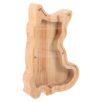 Abaodam Cute Wooden Dog Coin Bank Animal Shape Money Saving Box for Boy Girl Unique Home Decor Material for Teaching