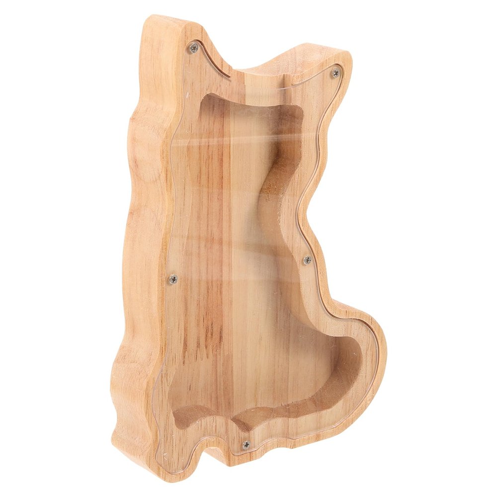 Abaodam Cute Wooden Dog Coin Bank Animal Shape Money Saving Box for Boy Girl Unique Home Decor Material for Teaching