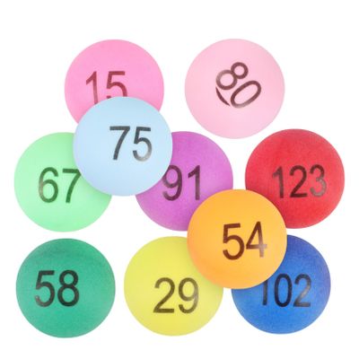 Happyyami 150Pcs Assorted Color Number Balls Durable PP Printed Pong Balls for Game Parties Decorations and Raffles Fun and Easy Recognition