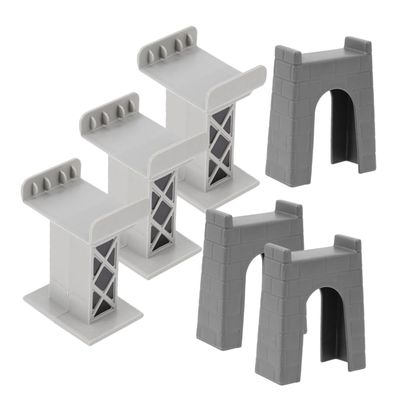 Toddmomy 6pcs Train Bridge Supports for Model Railway Accessories Compatible with Major Brands Flexible Design for Creative Track Materials for Endless Fun