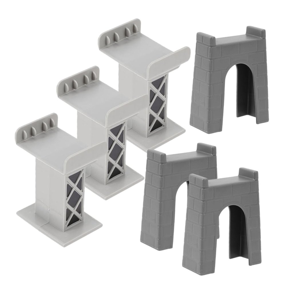 Toddmomy 6pcs Train Bridge Supports for Model Railway Accessories Compatible with Major Brands Flexible Design for Creative Track Materials for Endless Fun