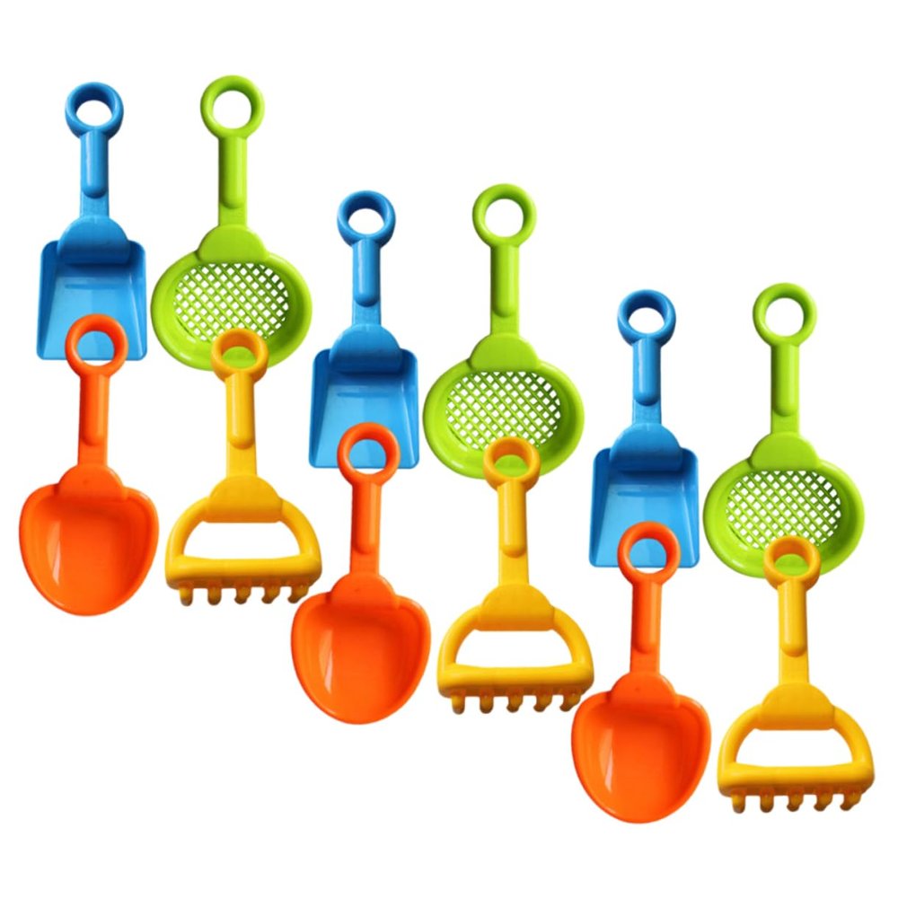 Gogogmee Boys and Girls Beach Shovel Toys Set 12-Piece Plastic Set Digging Shovels Rake Sifter Safe for Little Ones Random