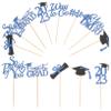 SHOWERORO 40pcs Graduation Cap Cupcake Toppers Class of 2023 Graduation Cake Decorations Cake Picks view 1