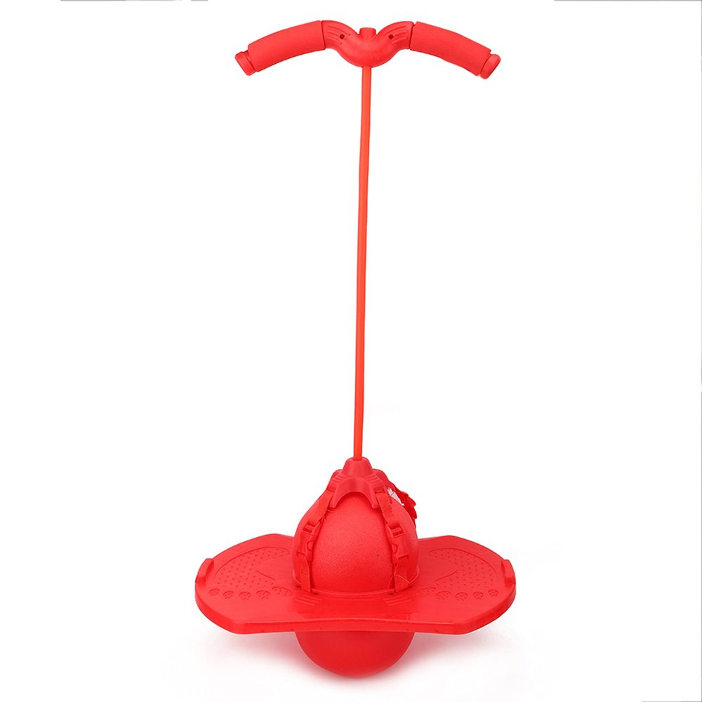 Pogo Jumper with Handle and Ball Pump, High Jump Toy Bounce Jump Trick Board Pogo Bouncing Ball Safe and Fun Pogo Stick for Boys Girls and Adults (Green) (Red)