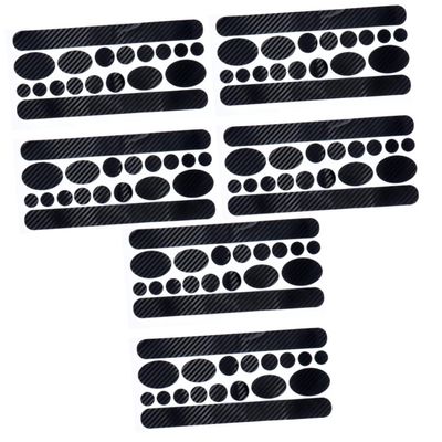 VICASKY 6sheets Bike Frame Stickers Carbon Pattern Black Rub Film for Frame Easy to