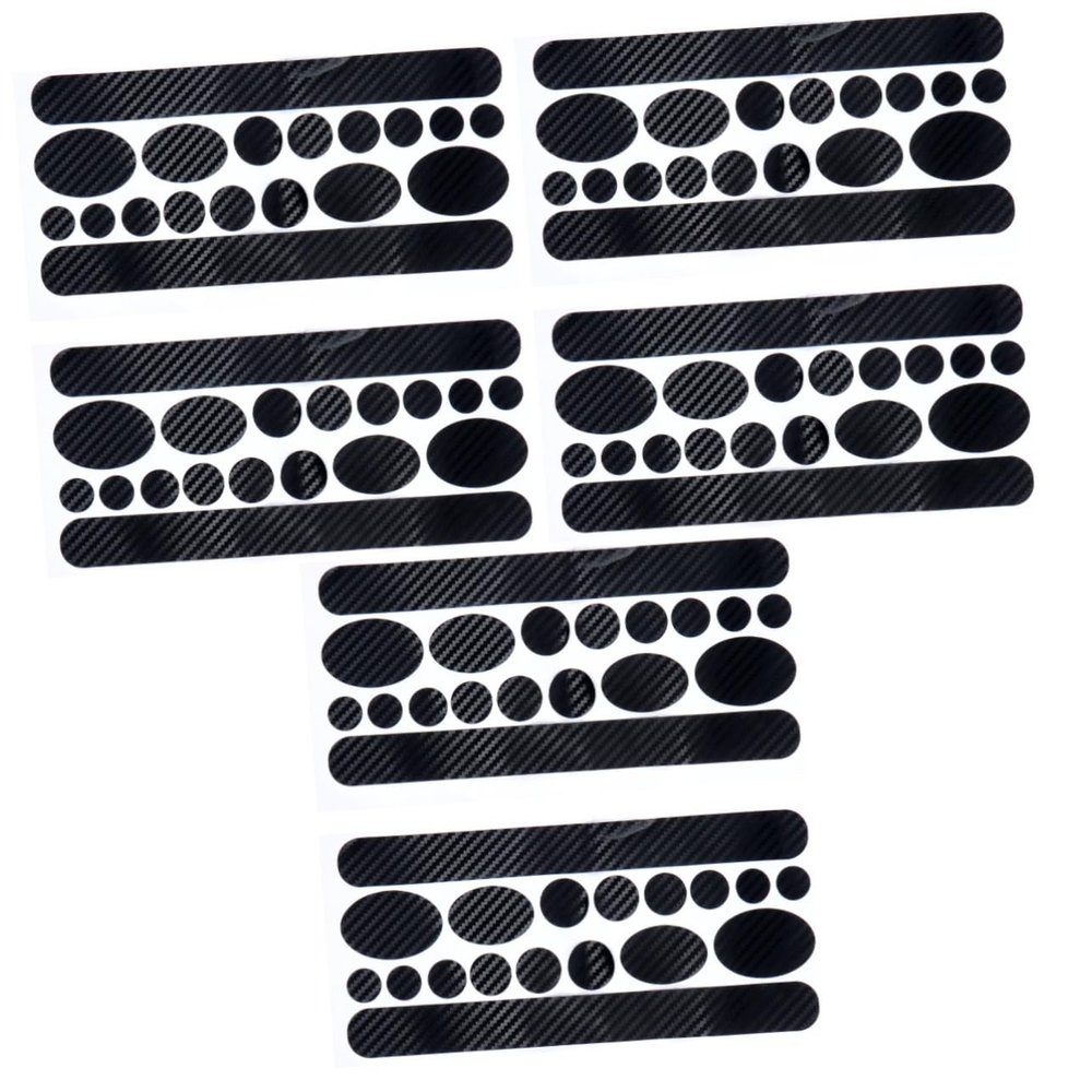 VICASKY 6sheets Bike Frame Stickers Carbon Pattern Black Rub Film for Frame Easy to