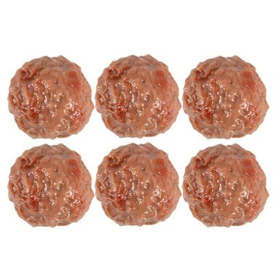 6-Pack Lifelike Fake Beef Meatballs - Realistic Artificial Food Props for Food Photography, Kitchen Decor & Supermarket Display