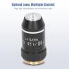 100X Magnification Microscope Objective Lens Replacement, High Power Lens with Standard 20.2mm Interface, Brass Material, Spring Protection Device, High Light Transmittance view 2