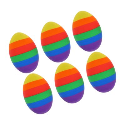 6pcs Cute Mini Egg Erasers for Students Clean Erasing Design Versatile Pencil Erasers for Classroom Office Home Use for Studying Drawing