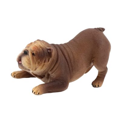 ABOOFAN Plastic Bulldog Figurine Dog Model Realistic Simulation Dog Decor for Boys and Girls Imaginative Play Educational for Birthdays Holidays