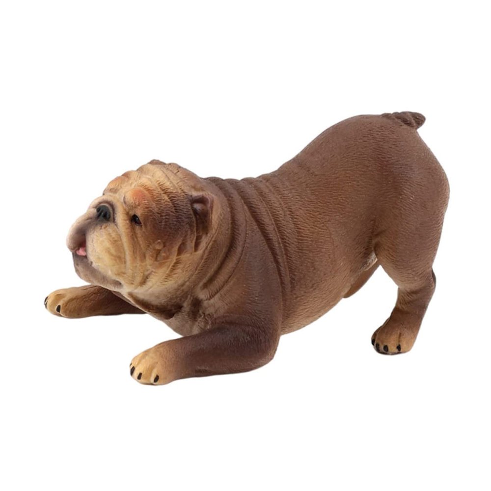 ABOOFAN Plastic Bulldog Figurine Dog Model Realistic Simulation Dog Decor for Boys and Girls Imaginative Play Educational for Birthdays Holidays