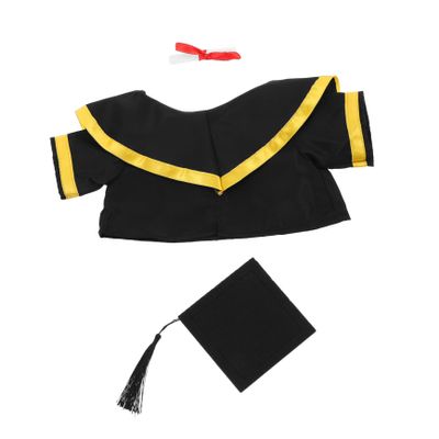 ABOOFAN Handmade Plush Bear Graduation Outfit Set Cap Shawl and Scroll Adorable Graduation Costume for Stuffed Animals Celebrations for Preschool and Kindergarten Graduates