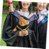 ABOOFAN Handmade Plush Bear Graduation Outfit Set Cap Shawl and Scroll Adorable Graduation Costume for Stuffed Animals Celebrations for Preschool and Kindergarten Graduates view 4