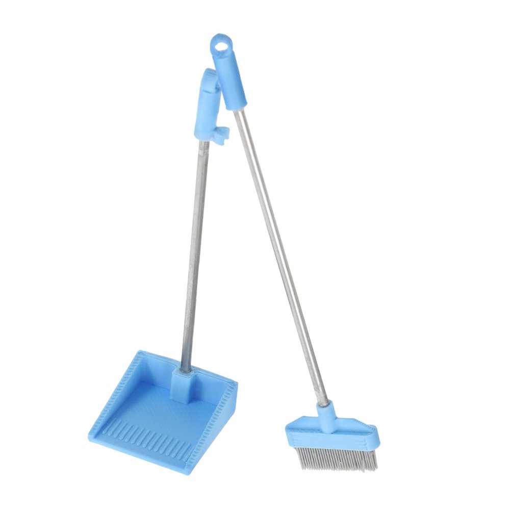 KALLORY Miniature Cleaning Tools Mini Broom and Dustpan Artificial Miniature Brooms for Dollhouse Playhouse Accessory